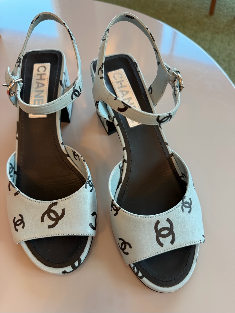 Chanel Rare light blue coco beach sandals sz8 - Picture 1 of 14